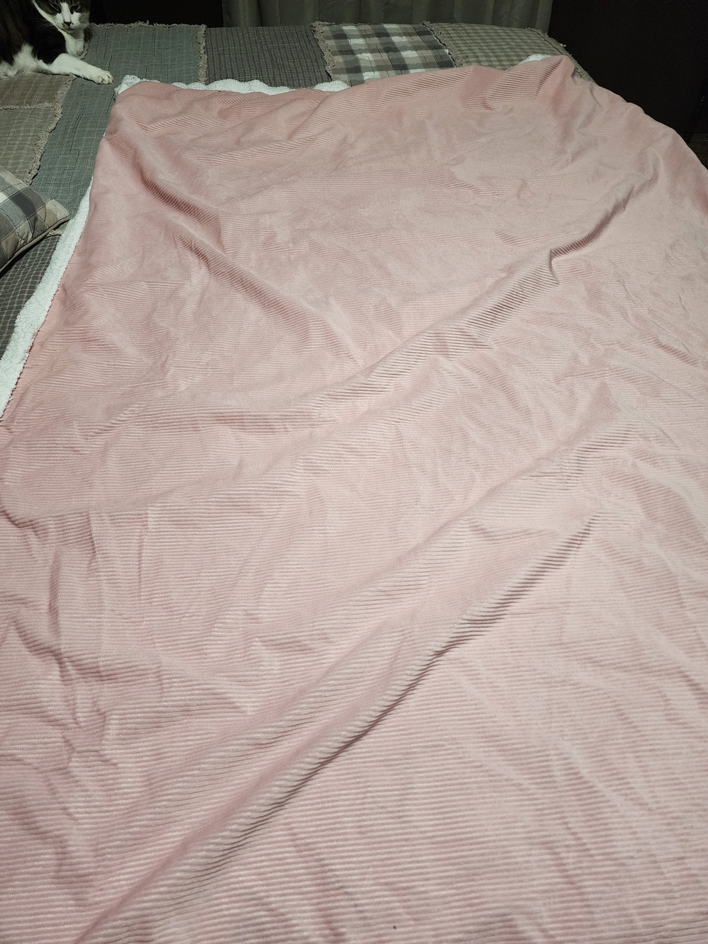 Plush Reversible Rose Pink Sherpa Throw Blanket